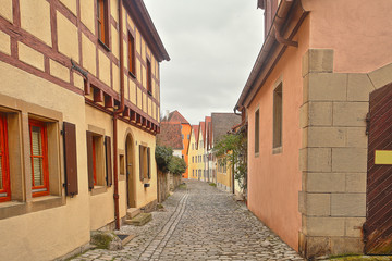 Fototapeta na wymiar Beautiful Deutsch street of a small old provincial town
