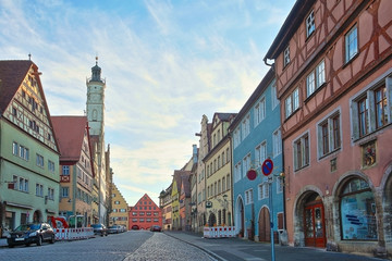 Obraz premium Beautiful Deutsch street of a small old provincial town