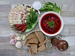 Red borsch beetroot soup