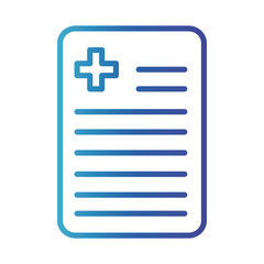 Fototapeta premium document with cross , gradient line style icon vector illustration design