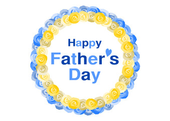 父の日のイラスト: バラの花輪フレーム