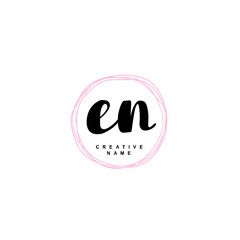  E N EN Initial logo template vector. Letter logo concept