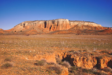 Desert landscape near Teruel city, Aragon, Spain.