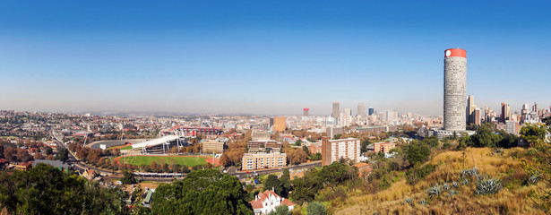 Naklejka premium Panoramic view of Johannesburg, South Africa