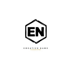 E N EN Initial logo template vector. Letter logo concept