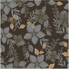 Vector spring abstract background flowers seamless pattern