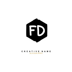F D FD Initial logo template vector. Letter logo concept