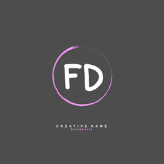 F D FD Initial logo template vector. Letter logo concept