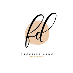 F D FD Initial logo template vector. Letter logo concept