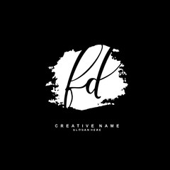 Obraz premium F D FD Initial logo template vector. Letter logo concept