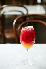 Fresh cafe drink in glass 