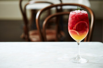 Fresh cafe drink in glass 
