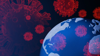 blood dna of nCov covid-19 structure coronavirus crisis outbreak pandemic biohazard cell atom...