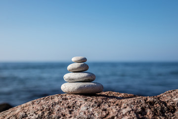 Pile of rocks by the sea