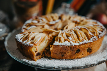 food, dessert, apple, cake, pastry, pie, fruit, sweet, homemade, delicious, background, crust, baked, tart, slice, fresh, piece, bakery, autumn, cinnamon, american, closeup, dish, sugar, thanksgiving,