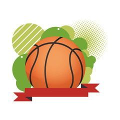sport basketball balloon with ribbon frame