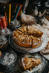 food, dessert, apple, cake, pastry, pie, fruit, sweet, homemade, delicious, background, crust, baked, tart, slice, fresh, piece, bakery, autumn, cinnamon, american, closeup, dish, sugar, thanksgiving,