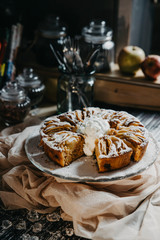 pie, food, yogurt, cake, dessert, sweet, cream, apple, fruit, pastry, chocolate, homemade, delicious, fresh, tart, tasty, baked, bakery, snack, white, gourmet, sugar, slice, ice cream, vector, illustr