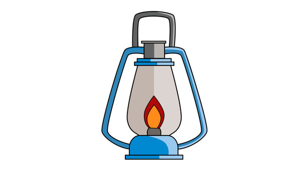 Lamp. This image can be used to design a blog about hiking, traveling, camping goods, lighting
