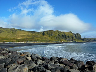 Fototapeta na wymiar Iceland-outlook from coast near the town of Vik