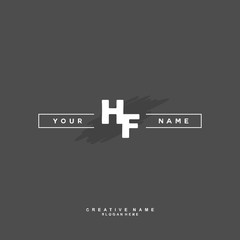 H F HF Initial logo template vector. Letter logo concept