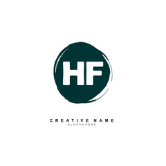 Obraz premium H F HF Initial logo template vector. Letter logo concept