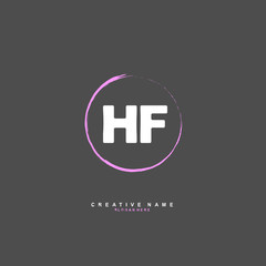 H F HF Initial logo template vector. Letter logo concept