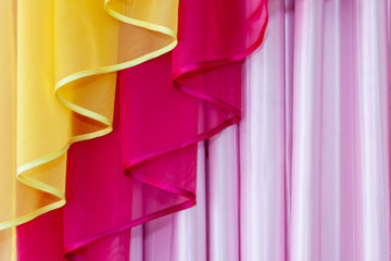 Multi colored curtains folds