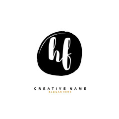H F HF Initial logo template vector. Letter logo concept