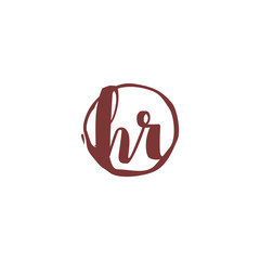 H R HR Initial logo template vector. Letter logo concept