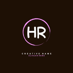 H R HR Initial logo template vector. Letter logo concept