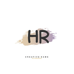 H R HR Initial logo template vector. Letter logo concept