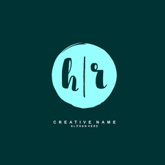 H R HR Initial logo template vector. Letter logo concept