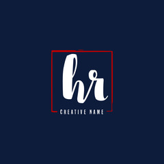 H R HR Initial logo template vector. Letter logo concept