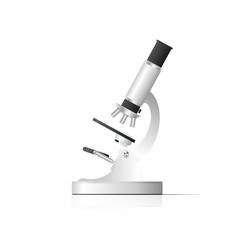 Realistic vector microscope. Microscope for viewing the virus and cells isolated on a white background.