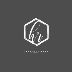 H R HR Initial logo template vector. Letter logo concept