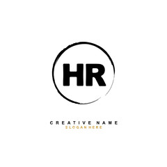 H R HR Initial logo template vector. Letter logo concept