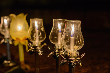 Glass Candle Holders, for Circling in Buddhism