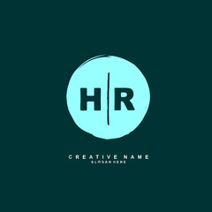 H R HR Initial logo template vector. Letter logo concept