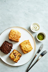 British scones with spread and sauce 