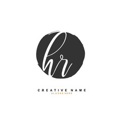 H R HR Initial logo template vector. Letter logo concept
