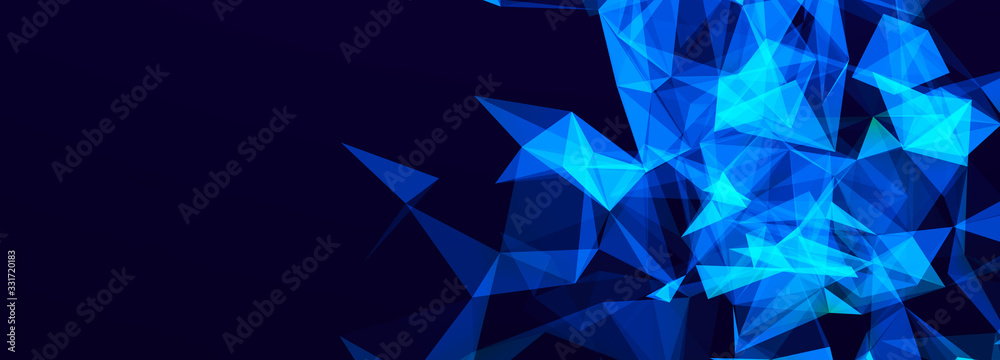 Poster Abstract polygonal space. Triangular colorful background. 3d illustration