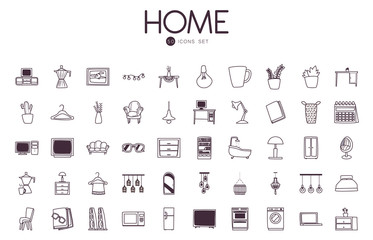 Isolated home line style icon set vector design
