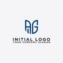 Inspiring logo design Set, for companies from the initial letters of the AG logo icon. -Vectors