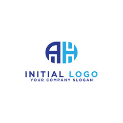 Inspiring logo design Set, for companies from the initial letters of the AH logo icon. -Vectors