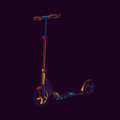 Original vector illustration. Street scooter in neon style.