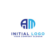 Inspiring logo design Set, for companies from the initial letters of the AM logo icon. -Vectors