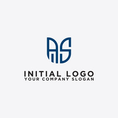 Inspiring logo design Set, for companies from the initial letters of the AS logo icon. -Vectors