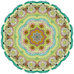 Colorful cute Mandalas. Decorative unusual round ornaments.