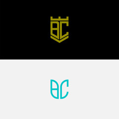 Inspiring logo design Set, for companies from the initial letters of the BC logo icon. -Vectors